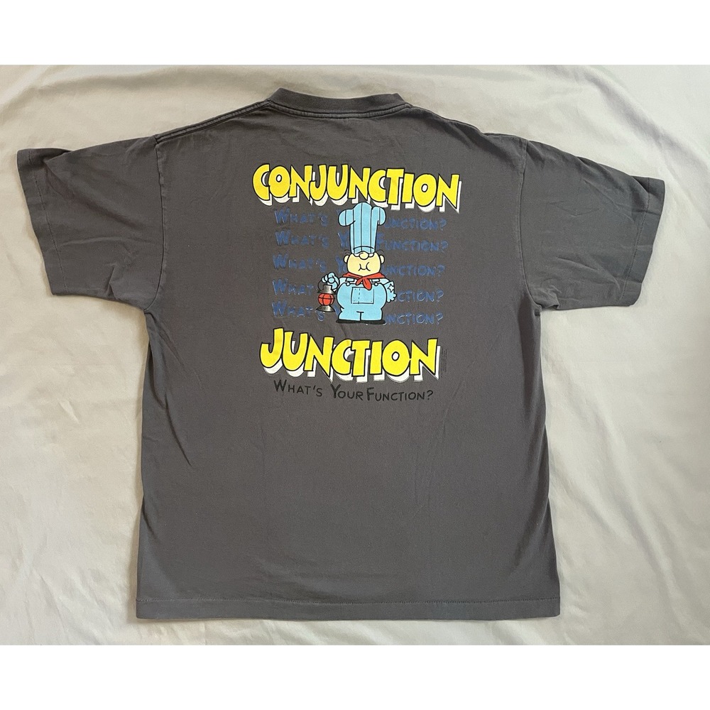 Rare VTG School House Rock T Shirt Conjunction Junction What's Function 90s XL